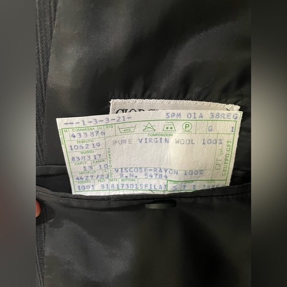 GENUINE ARMANI Suit - Charcoal Pinstripe - Made in Italy - 42R 🇮🇹 😎 -Tailored - Picture 4 of 9